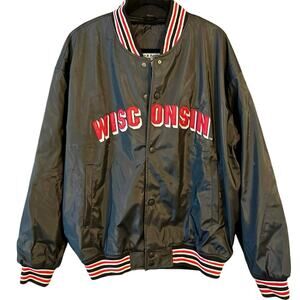 Vintage Y2K University of Wisconsin Badgers Steve & Barry’s Bomber Jacket XL